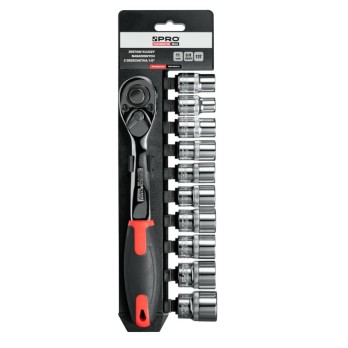 PRO ZESTAW KLUCZY NASADOWYCH Z GRZECHOTKĄ 1/2" 11 SZT. CRV PRO-WK430