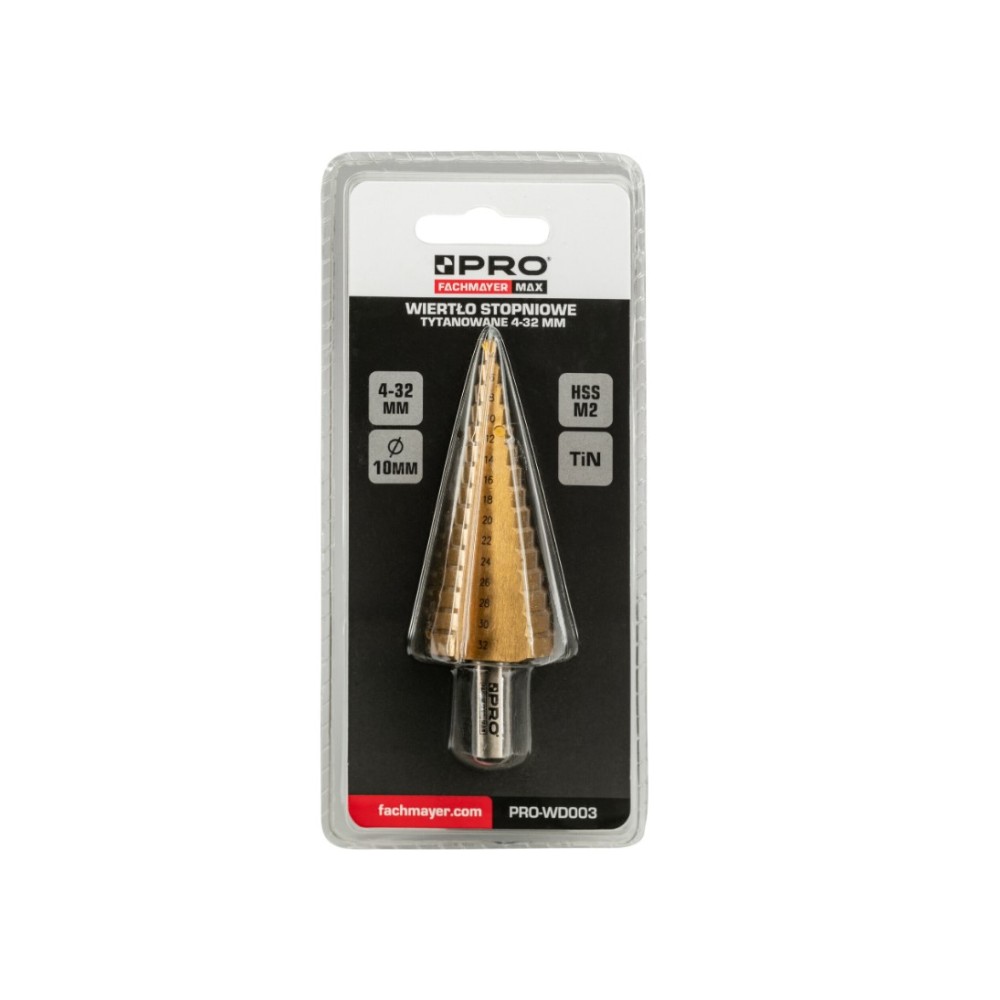 PRO WIERTŁO STOPNIOWE TYTANOWANE HSS M2 TIN4-32 MM PRO-WD003