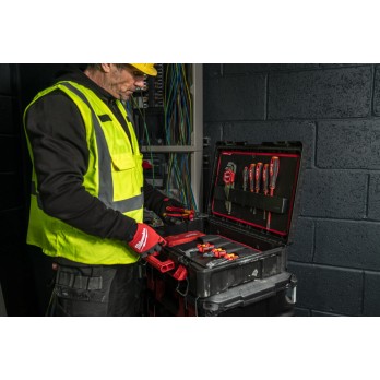 MILWAUKEE ZESTAW ELEKTRYKA SZCZYPCE WKRĘTAKI, NASADKI I KLUCZE, ŚCIĄGACZ IZOLACJI, PACKOUT- 62 ELEMENTY