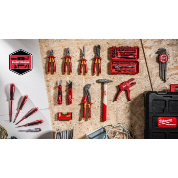MILWAUKEE ZESTAW ELEKTRYKA SZCZYPCE WKRĘTAKI, NASADKI I KLUCZE, ŚCIĄGACZ IZOLACJI, PACKOUT- 62 ELEMENTY