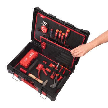 MILWAUKEE ZESTAW ELEKTRYKA SZCZYPCE WKRĘTAKI, NASADKI I KLUCZE, ŚCIĄGACZ IZOLACJI, PACKOUT- 62 ELEMENTY