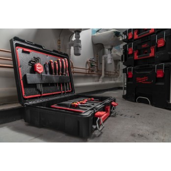 MILWAUKEE ZESTAW NARZĘDZI RĘCZNYCH ELEKTRYKA SZCZYPCE, WKRĘTAKI, KLUCZE, NASADKI, OBCINAK DO RUR, PACKOUT- 74 ELEMENTY
