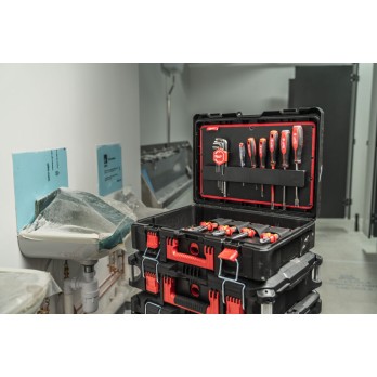 MILWAUKEE ZESTAW NARZĘDZI RĘCZNYCH ELEKTRYKA SZCZYPCE, WKRĘTAKI, KLUCZE, NASADKI, OBCINAK DO RUR, PACKOUT- 74 ELEMENTY