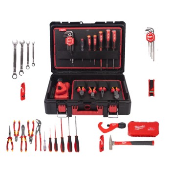 MILWAUKEE ZESTAW HYDRAULIKA SZCZYPCE, WKRĘTAKI, KLUCZE, NASADKI, OBCINAK DO RUR, SKRZYNIA PACKOUT - 74 ELEMENTY