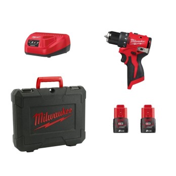 MILWAUKEE ZESTAW KOMPAKTOWEJ WIERTARKO-WKRĘTARKI M12 BLDDRC-202C 40Nm