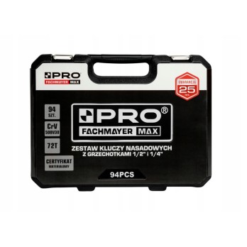 ZESTAW KLUCZY Z GRZECHOTKĄ PRO-WK405 1\2", 1/4"- 94 ELEMENTY