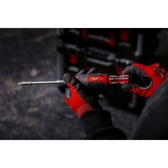 MILWAUKEE UNIWERSALNY WKRĘTAK 1/4" Z GRZECHOTKĄ 14 W 1- HEX, PZ, PH, T, SL