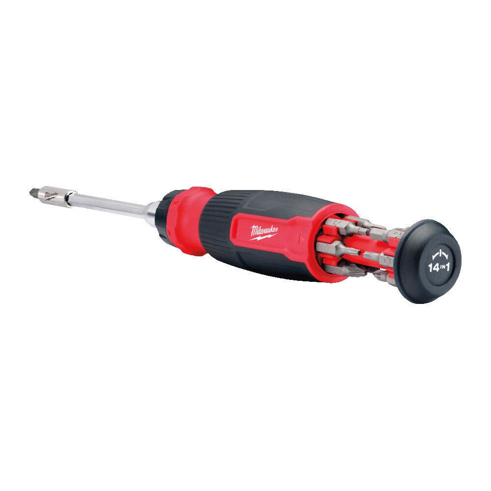 MILWAUKEE UNIWERSALNY WKRĘTAK 1/4" Z GRZECHOTKĄ 14 W 1- HEX, PZ, PH, T, SL