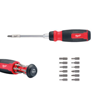 MILWAUKEE UNIWERSALNY WKRĘTAK 1/4" Z GRZECHOTKĄ 14 W 1- HEX, PZ, PH, T, SL