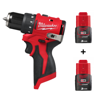 OFERTA PROMOCYJNA MILWAUKEE BEZSZCZOTKOWA WIERTARKO-WKRĘTARKA M12 BLDDRC-0 40Nm LED 2x AKUMULATOR 3.0Ah