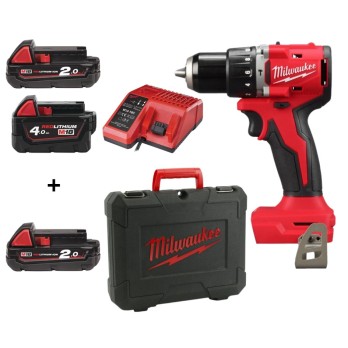 OFERTA PROMOCYJNA MILWAUKEE KOMPAKTOWA BEZSZCZOTKOWA WIERTARKO-WKRĘTARKA Z UDAREM M18 BLPDRC-422C AKUMULATOR 2.0Ah
