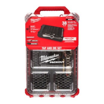 MILWAUKEE ZESTAW GWINTOWNIKÓW I NARZYNEK PACKOUT Z UCHWYTEM HEX-LOK 2 W 1