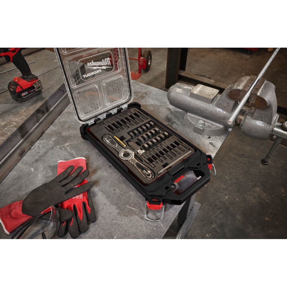 MILWAUKEE ZESTAW GWINTOWNIKÓW I NARZYNEK PACKOUT Z UCHWYTEM HEX-LOK 2 W 1