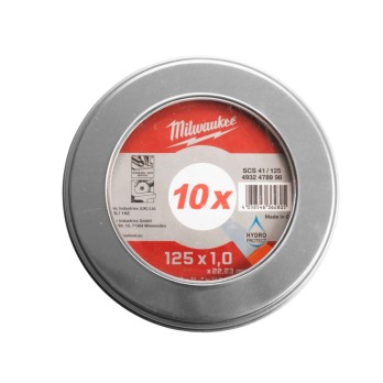 MILWAUKEE TARCZE CIENKIE DO CIĘCIA METALU PRO+ 125x1,0x22,23MM- 10 SZT.