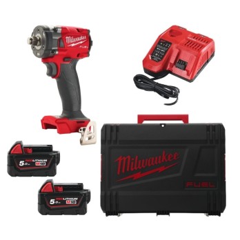 MILWAUKEE ZESTAW M18 FIW2F12-502X KLUCZ UDAROWY AKUMULATORY I ŁADOWARKA