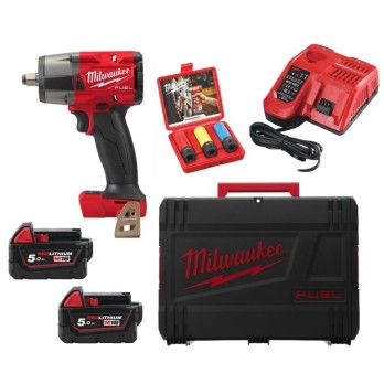 MILWAUKEE KLUCZ UDAROWY M18 FMTIW2F12-502X, NASADKI, AKUMULATORY I ŁADOWARKA