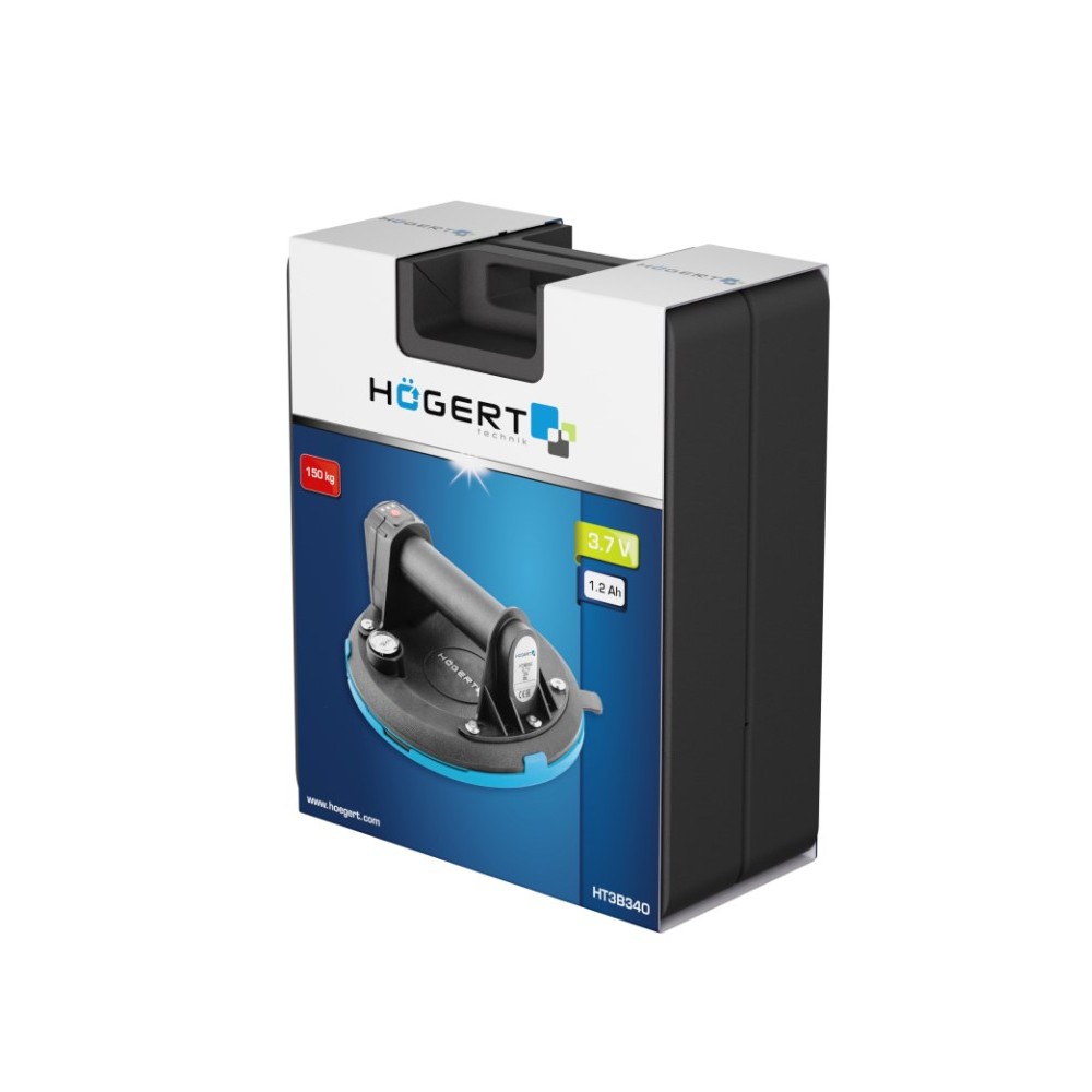 HOGERT TECHNIK PRZYSSAWKA AKUMULATOROWA Z MANOMETREM 200MM 150KG