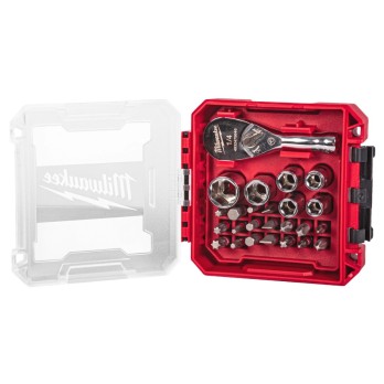 MILWAUKEE KOMPAKTOWY ZESTAW BITÓW NASADEK I GRZECHOTKI 1/4"- 25 SZT.