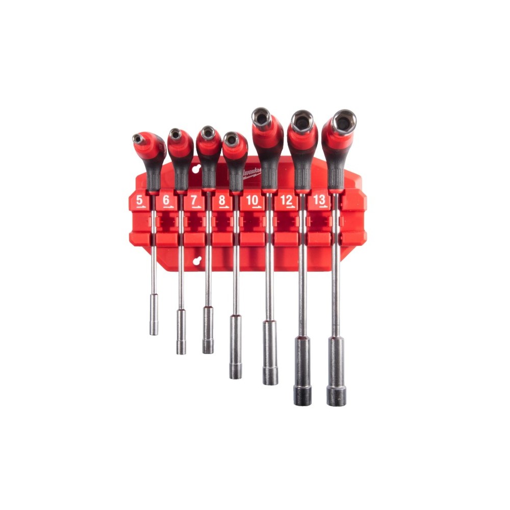MILWAUKEE ZESTAW KLUCZY NASADOWYCH 5-13MM Z UCHWYTEM TYPU T- 7 SZT.