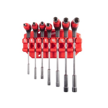 MILWAUKEE ZESTAW KLUCZY NASADOWYCH 5-13MM Z UCHWYTEM TYPU T- 7 SZT.