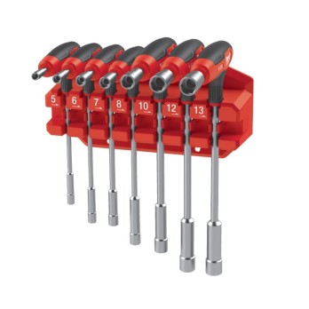 MILWAUKEE ZESTAW KLUCZY NASADOWYCH 5-13MM Z UCHWYTEM TYPU T- 7 SZT.
