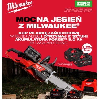 OFERTA PROMOCYJNA MILWAUKEE PILARKA ŁAŃCUCHOWA M18 FTHCHS35-802 + 2x 8.0Ah FORGE