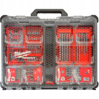 MILWAUKEE ZESTAW BITÓW I WIERTEŁ PACKOUT- 98 ELEMENTÓW