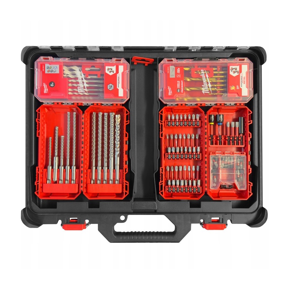 MILWAUKEE ZESTAW BITÓW I WIERTEŁ PACKOUT- 98 ELEMENTÓW
