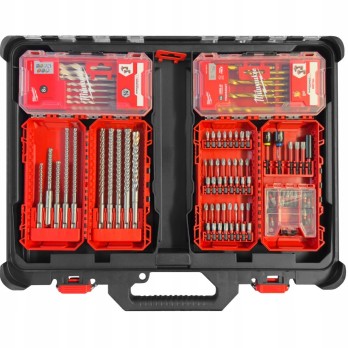 MILWAUKEE ZESTAW BITÓW I WIERTEŁ PACKOUT- 98 ELEMENTÓW