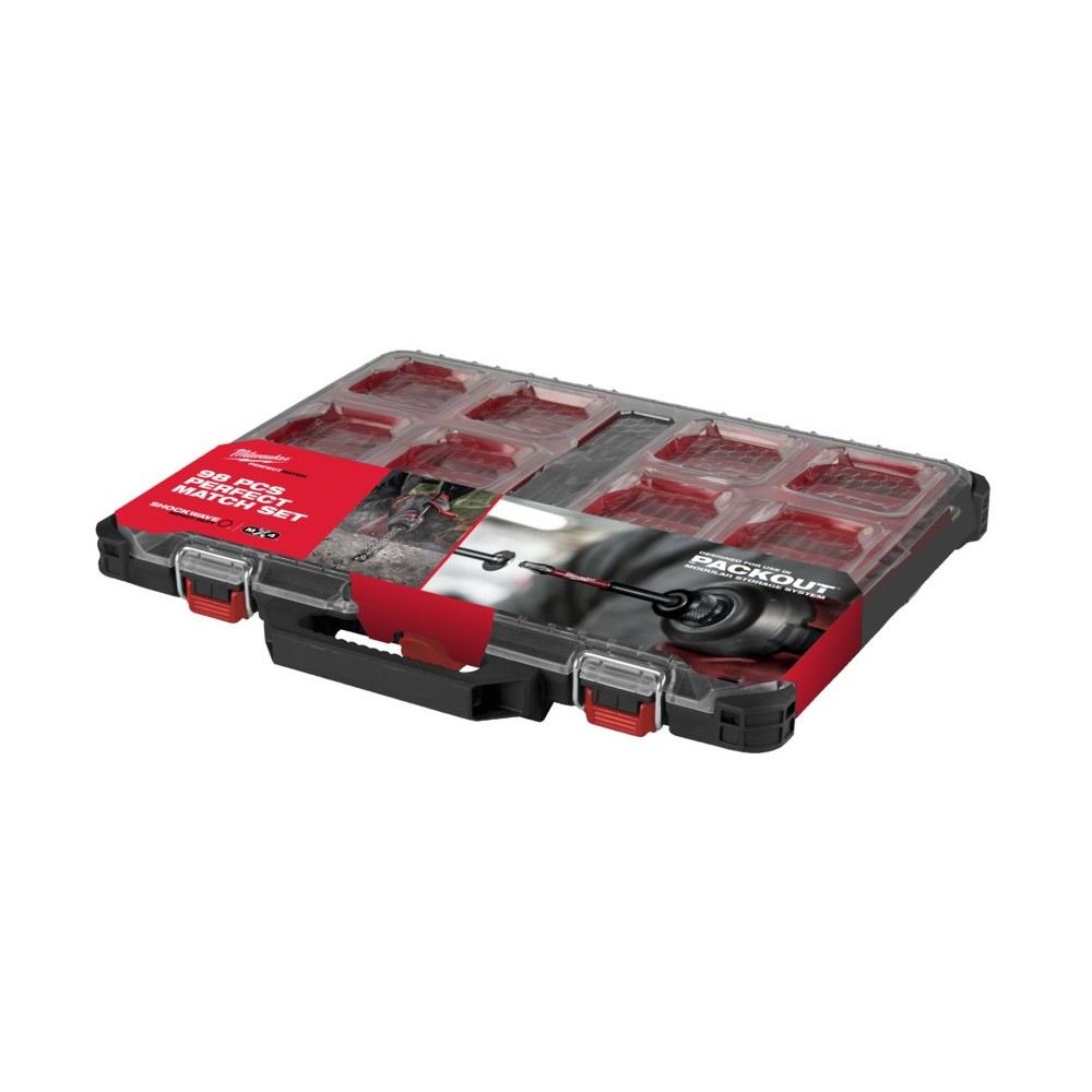 MILWAUKEE ZESTAW BITÓW I WIERTEŁ PACKOUT- 98 ELEMENTÓW