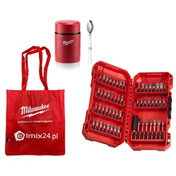 MILWAUKEE ZESTAW BITÓW UDAROWYCH- 56 ELEMENTÓW TORBA, TERMOS PREZENT NA ŚWIĘTA