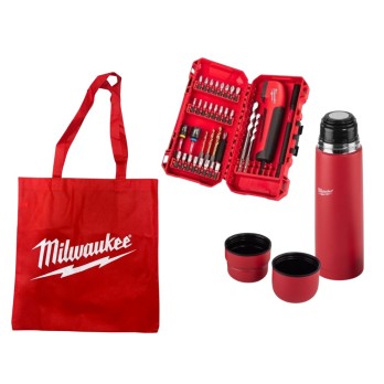 MILWAUKEE ZESTAW BITÓW UDAROWYCH TERMOS TORBA PREZENT NA ŚWIĘTA