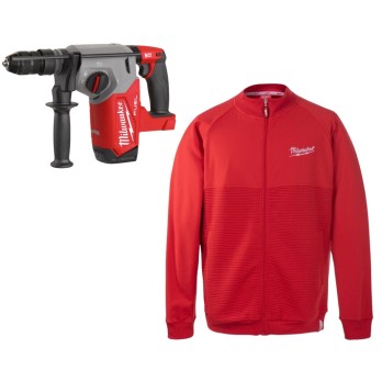 MILWAUKEE ZESTAW MŁOTOWIERTARKA SDS-PLUS M18 FHX-0 I BLUZA Z WYSZYWANYM LOGO
