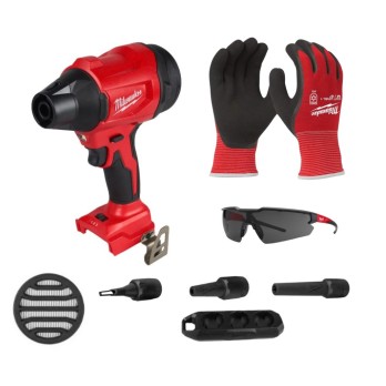 MILWAUKEE ZESTAW KOMPAKTOWA DMUCHAWA M18 BLHSB 800KM/H RĘKAWICE ZIMOWE M, OKULARY