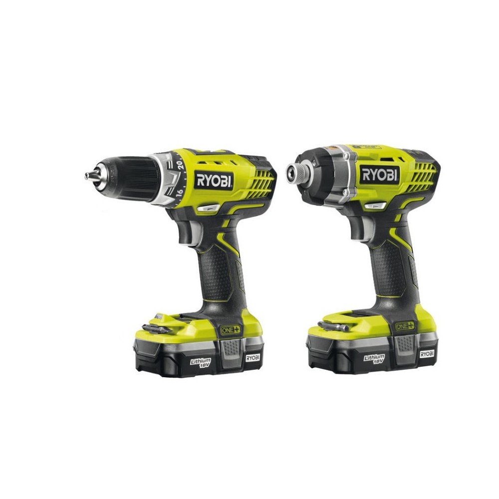 RYOBI ZESTAW WIERTARKA I ZAKRĘTARKA UDAROWA R18CK2B-LL13S