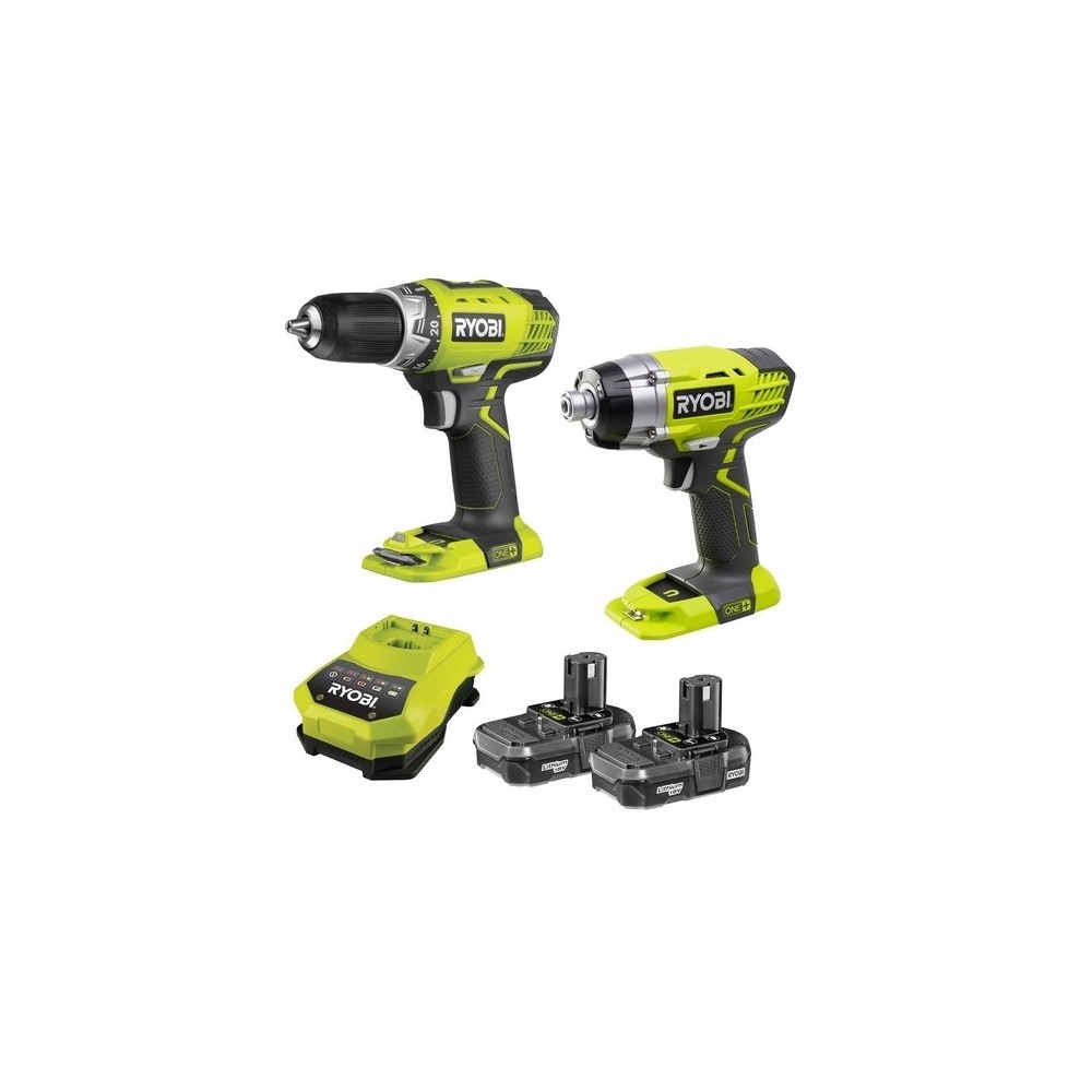 RYOBI ZESTAW WIERTARKA I ZAKRĘTARKA UDAROWA R18CK2B-LL13S