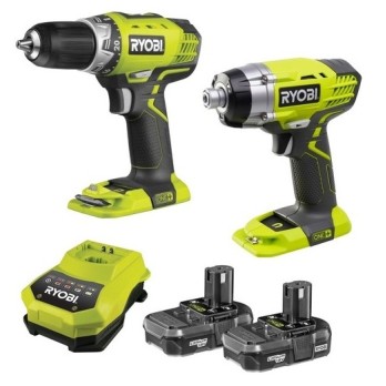 RYOBI ZESTAW WIERTARKA I ZAKRĘTARKA UDAROWA R18CK2B-LL13S