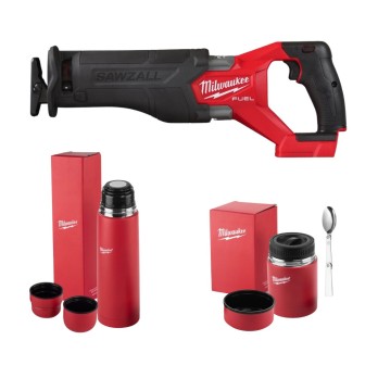 MILWAUKEE PIŁA SZABLASTA M18 FSZ-0 W ZESTAWIE Z TERMOSAMI