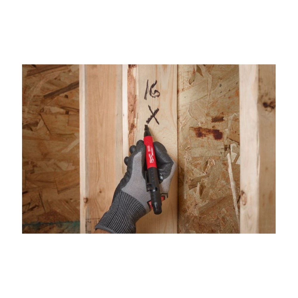 MILWAUKEE CZARNY MARKER Z PODWÓJNYMI CIENKIMI KOŃCÓWKAMI