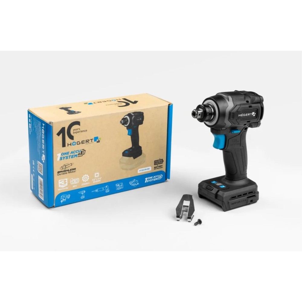 HOGERT TECHNIK BEZSZCZOTKOWA ZAKRĘTARKA KLUCZ UDAROWY 230Nm 18V HT2E278-0ID
