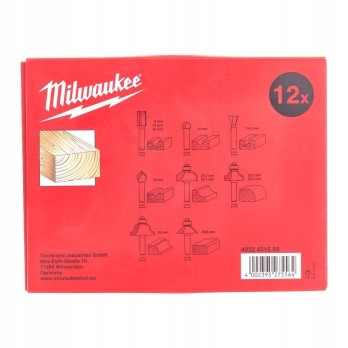 MILWAUKEE FREZY DO DREWNA Z TRZPIENIEM 8MM 12 SZT.