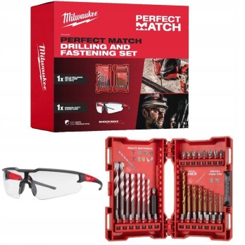 MILWAUKEE ZESTAW WIERTŁA BITY 39 SZT. OKULARY