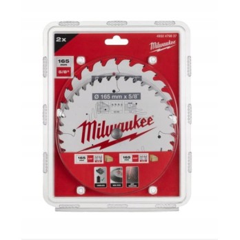 MILWAUKEE TARCZE DO DREWNA 165MM x 5\8" -2 SZT.