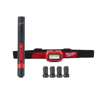 MILWAUKEE ZESTAW LATARKA CZOŁOWA CZOŁÓWKA + RĘCZNA HL2IPL-LED