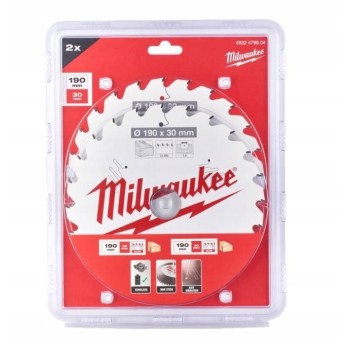 MILWAUKEE TARCZE DO DREWNA 165MMx5\8" 2SZT 24
