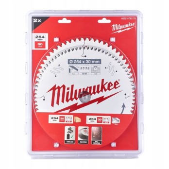 MILWAUKEE ZESTAW TARCZ DO DREWNA 254x30- 2 SZT.