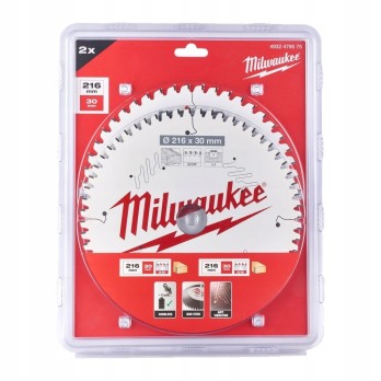MILWAUKEE ZESTAW TARCZ DO DREWNA 216x30MM- 2 SZT.