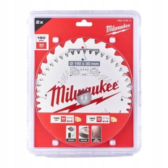 MILWAUKEE ZESTAW TARCZ DO DREWNA 190x30MM- 2 SZT.