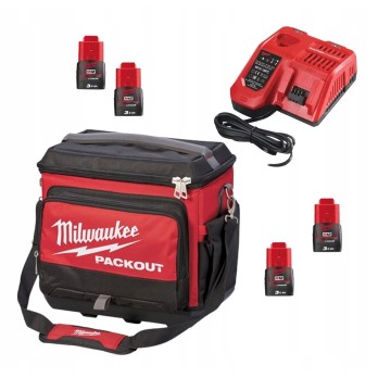 MILWAUKEE 4x AKUMULATORY ŁADOWARKA PACKOUT TERMICZNY