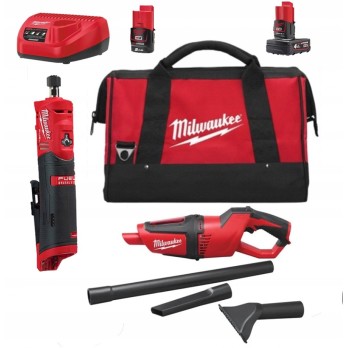 MILWAUKEE SZLIFIERKA PROSTA M12 FDGS-422B + M12 HV ODKURZACZ